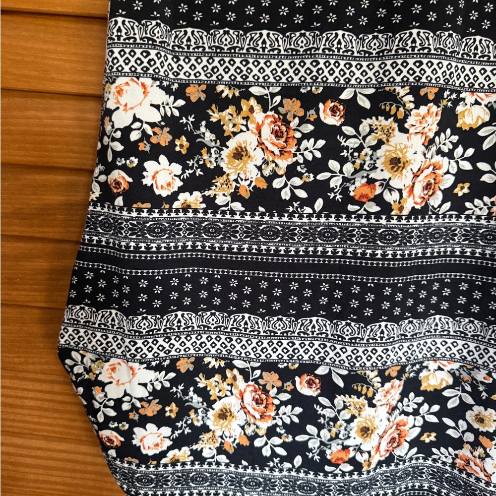 Blu Planet Floral Boho Tank Top Mesh Yoke Sleeveless Blouse | Size M - Picture 5 of 6